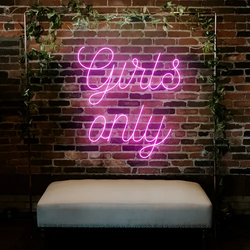 Chic Pink Girls Only Neon Sign - Custom T-Shirt Today