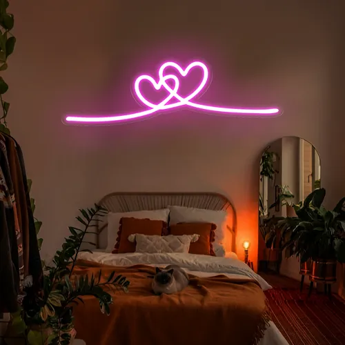 Infinity Heart Pink Neon Sign - Custom T-Shirt Today