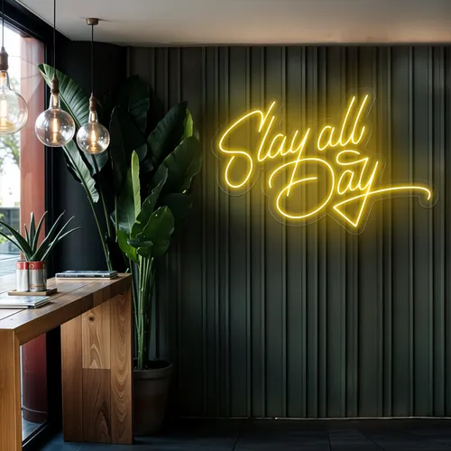 Slay All Day Neon Sign - Custom T-Shirt Today