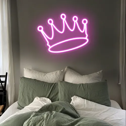Majestic Pink Crown Neon Sign - Custom T-Shirt Today