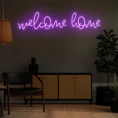 Welcome Home Neon Sign - Custom T-Shirt Today