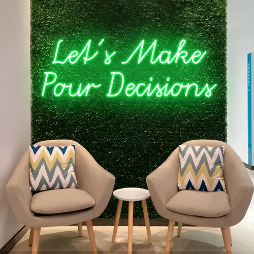 Stylish "Let's Make Pour Decisions" Neon Sign - Custom T-Shirt Today