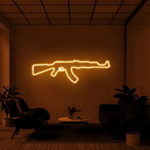 Cool Rifle Neon Sign - Custom T-Shirt Today