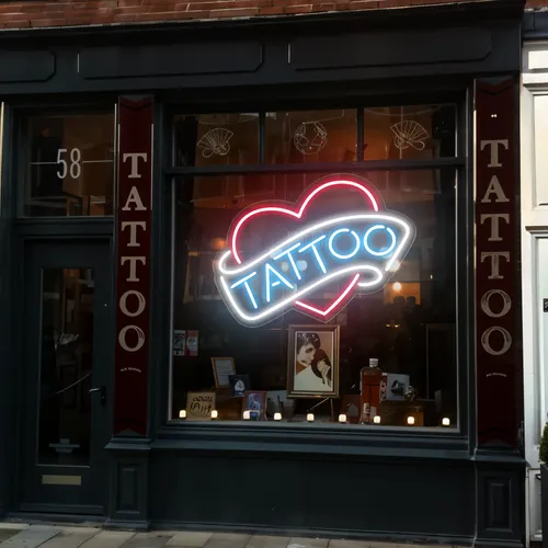 Tattoo Heart Window Neon Sign - Custom T-Shirt Today