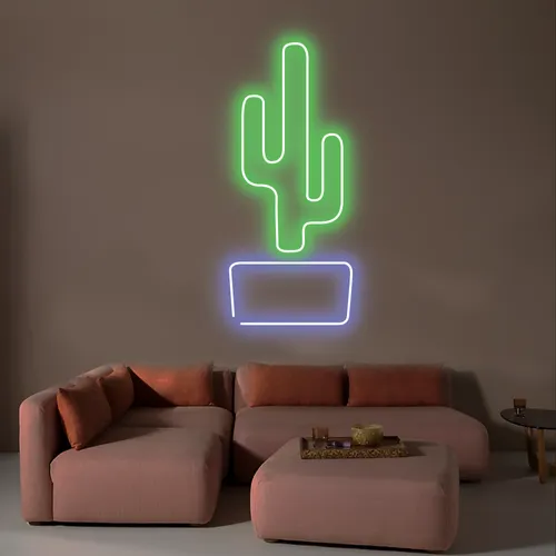 Cactus Vertical Neon Sign - Custom T-Shirt Today