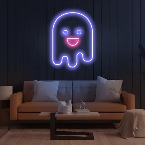 Ghost Cartoon Vertical Neon Sign - Custom T-Shirt Today