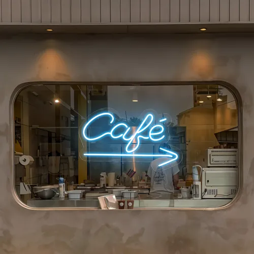 Cafe Window Neon Sign - Custom T-Shirt Today