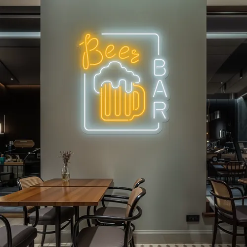 Beer Bar Vertical Neon Sign - Custom T-Shirt Today