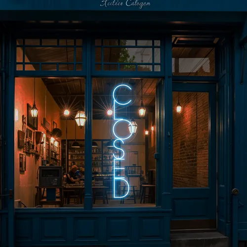 Closed Vertical Neon Sign - Custom T-Shirt Today