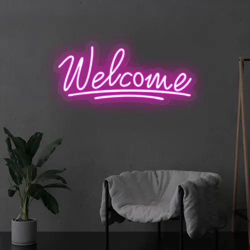Welcome Underline Neon Sign - Custom T-Shirt Today