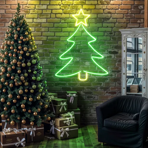 Mini Christmas Tree Neon Sign - Custom T-Shirt Today