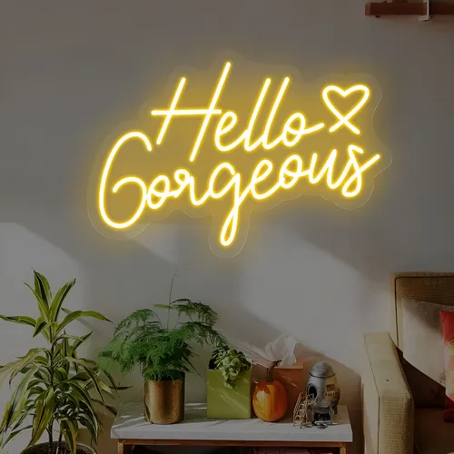 Hello Gorgeous Neon Sign - Custom T-Shirt Today
