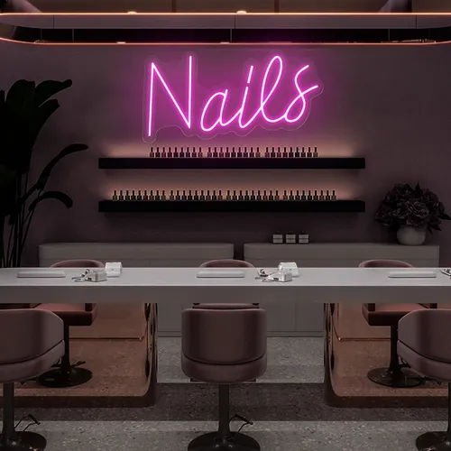 Nails Script Neon Sign - Custom T-Shirt Today
