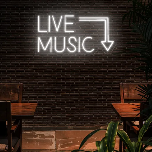 Live Music Neon Sign - Custom T-Shirt Today
