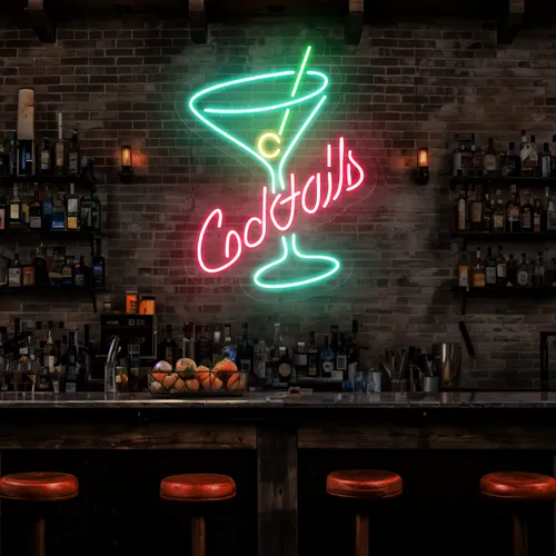 Cocktails Neon Sign - Custom T-Shirt Today