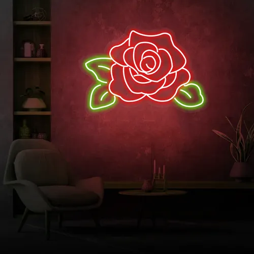 Rose Neon Sign - Custom T-Shirt Today
