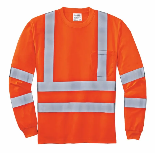 CornerStone - ANSI 107 Class 3 Long Sleeve Snag-Resistant Reflective T-Shirt. CS409 - Custom T-Shirt Today