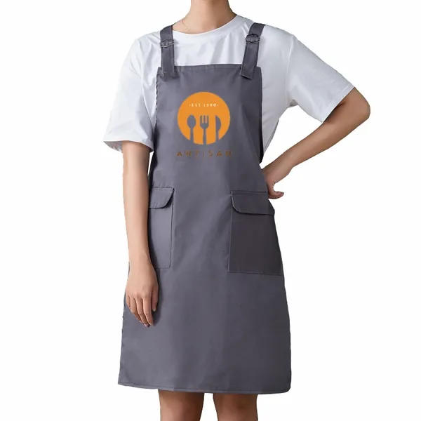 Double Shoulder Strap Pocket Apron - Custom T-Shirt Today