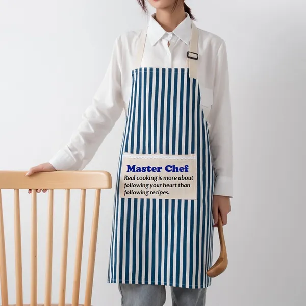 Cotton and Linen Striped Apron - Custom T-Shirt Today