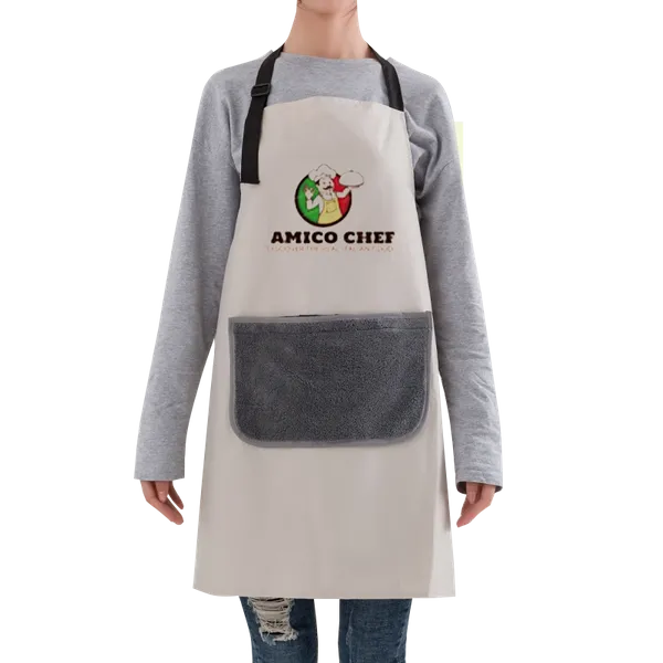 Floral Apron with Hand Wiping Pocket - Custom T-Shirt Today