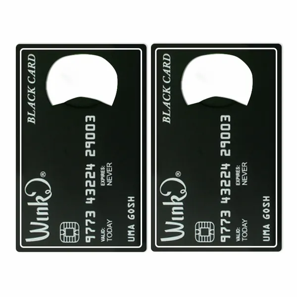 Black Card Shaped Bottle Opener - Custom T-Shirt Today