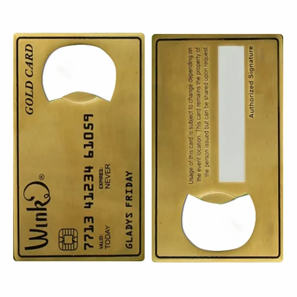 Gold Card Shaped Bottle Opener - Custom T-Shirt Today