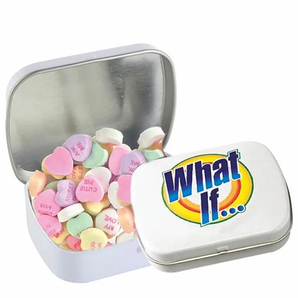 Domed Tin - Imprinted Conversation Hearts - Custom T-Shirt Today