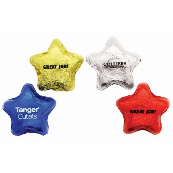 Imprinted Chocolate Foiled Stars - Custom T-Shirt Today