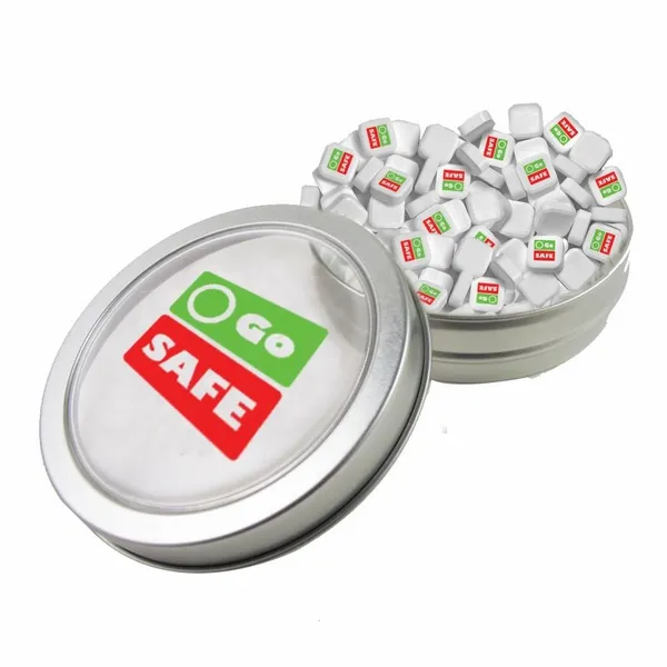 Small Top View Tin - Imprinted Square Mints - Custom T-Shirt Today