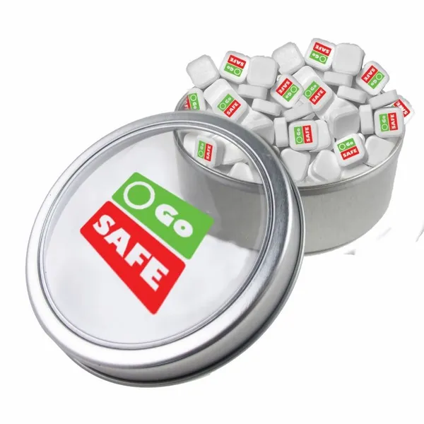 Large Top View Tin - Imprinted Square Mints - Custom T-Shirt Today