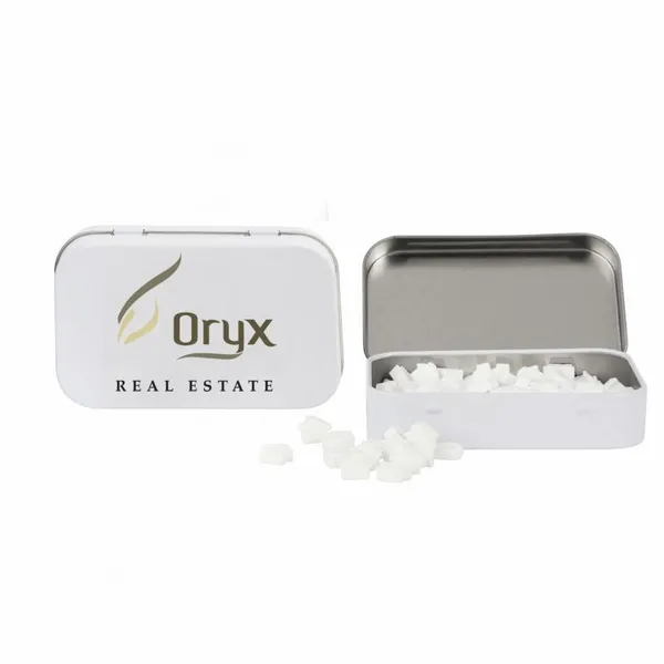 Rectangular Tin with House Shaped Mints - Custom T-Shirt Today