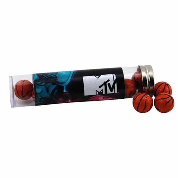 Tube with Chocolate Basketballs 6" tube - Custom T-Shirt Today