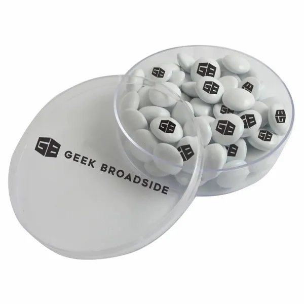 Small Round Acrylic with Imprinted Chocolate Buttons - Custom T-Shirt Today