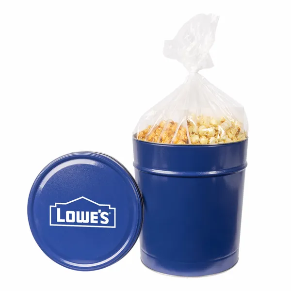 Three and a Half Gallon Popcorn Tin - Trio Popcorn - Custom T-Shirt Today