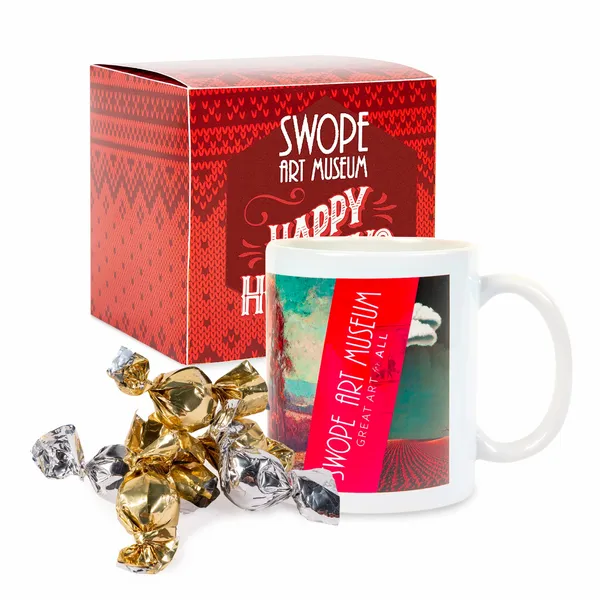 Warm Holiday Wishes Full Color Mug with Truffles in Gift Box - Custom T-Shirt Today