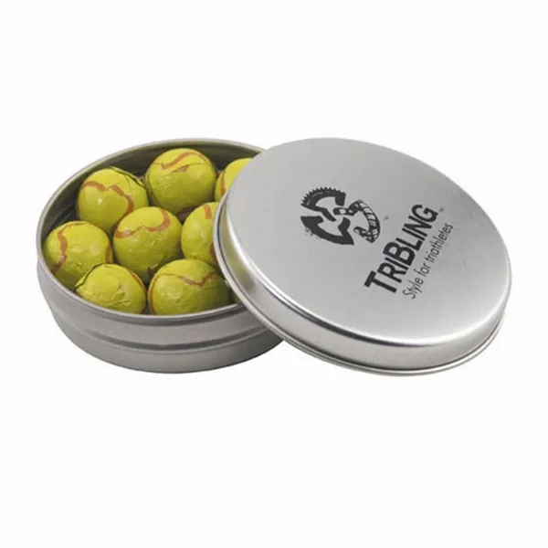 Round Tin with Chocolate Tennis Balls - SBF2900 - Custom T-Shirt Today