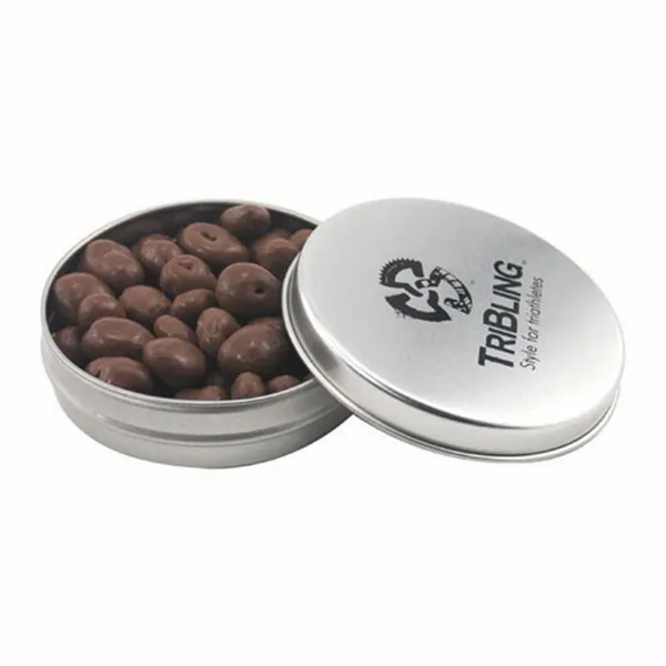 Round Tin with Chocolate Raisins - SBF2900 - Custom T-Shirt Today