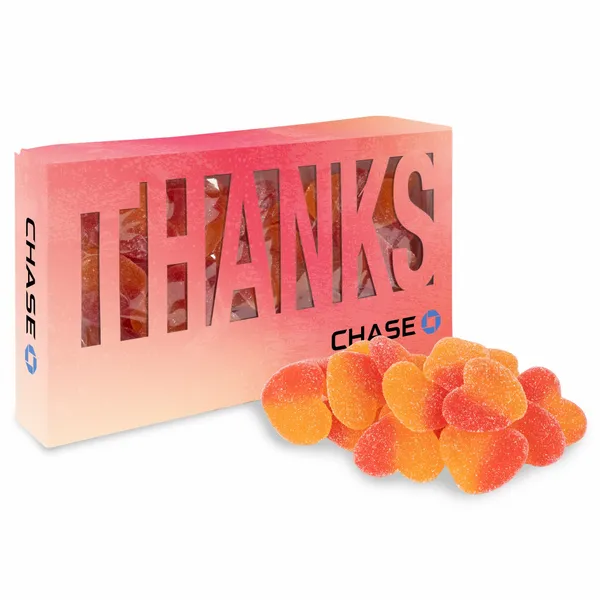 Thanks Die Cut Box with Sour Peachy Hearts - Custom T-Shirt Today