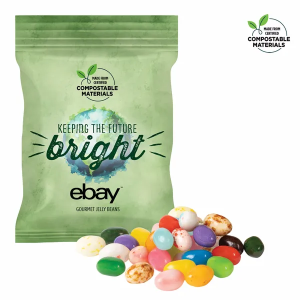 2oz. ECO-Digibag, Compostable & Full Color, Gourmet Jelly Beans - Custom T-Shirt Today