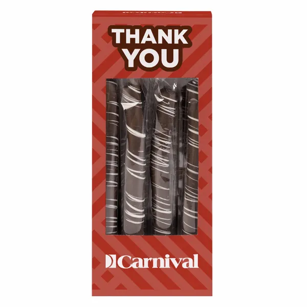 Pretzel Rods - Dark Chocolate With White Drizzle - Custom T-Shirt Today