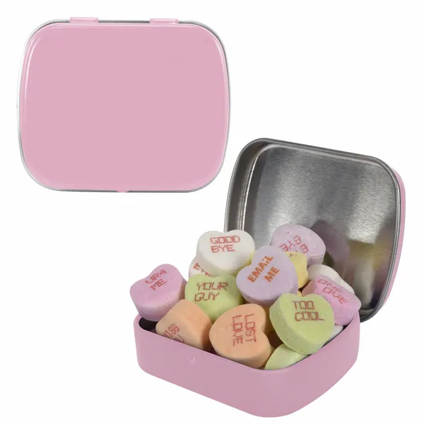 Small Mint Tin with Conversation Hearts - Custom T-Shirt Today