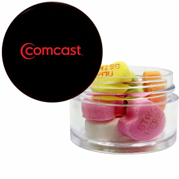 Twist top container filled with Conversation Hearts - Custom T-Shirt Today