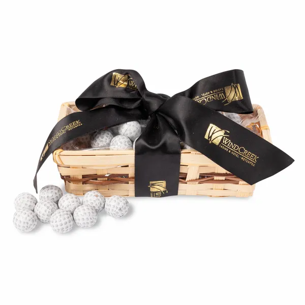 Gift Basket with Chocolate Golf Balls - Custom T-Shirt Today