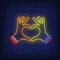 Woman Hands Heart Gesture Neon Sign - Custom T-Shirt Today