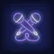 Crossed Microphone Neon Sign - Custom T-Shirt Today
