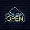 We Are Open Blue and Yellow Neon Sign - Custom T-Shirt Today