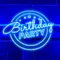 Birthday Party Blue Neon Sign - Custom T-Shirt Today