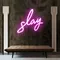Glowing Slay Pink Neon Sign - Custom T-Shirt Today