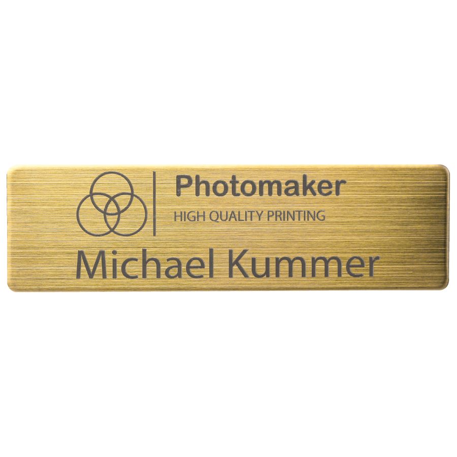 Engraved Metal Name Badges - Custom T-Shirt Today