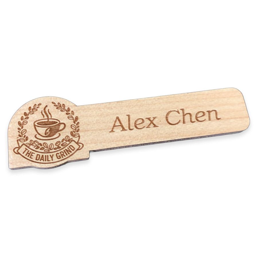 Wooden Name Badges - Custom T-Shirt Today